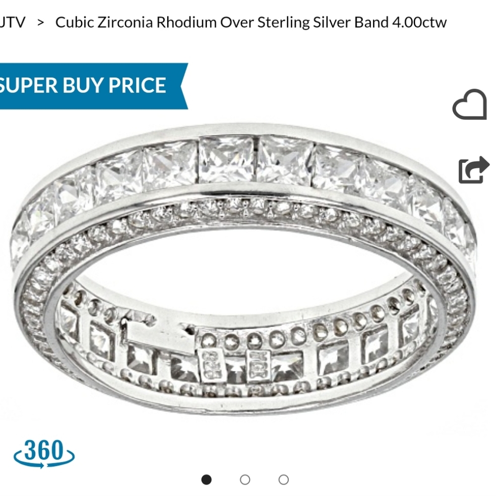 GENUINE SOLID STERLING SILVER 4CTTW ETERNITY ANNIVERSARY WEDDING RING SIZE 5